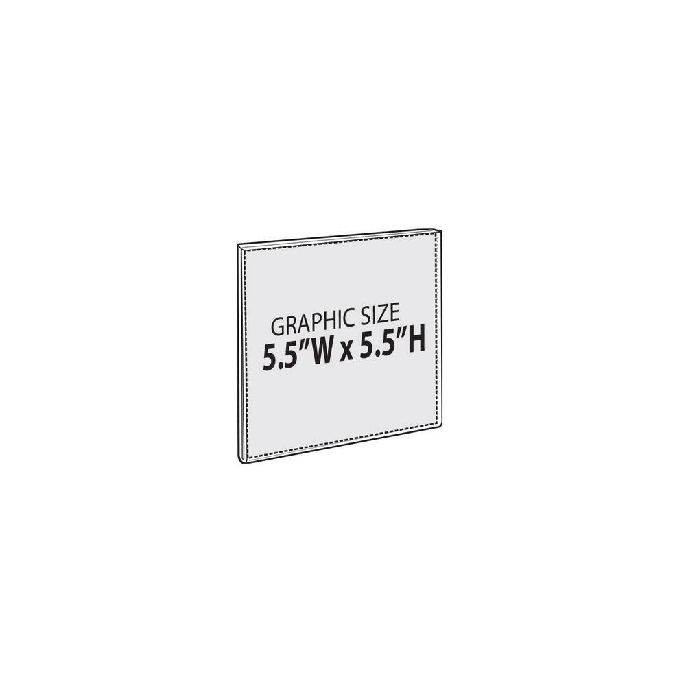 Clear Acrylic Self-Adhesive Wall Sign Holder Frame 5.5" x 5.5" - Pack of 10