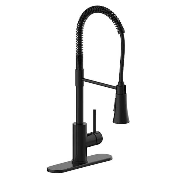 Design House Spencer Single-Handle Chef Pull-Down Sprayer Kitchen Faucet in Matte Black