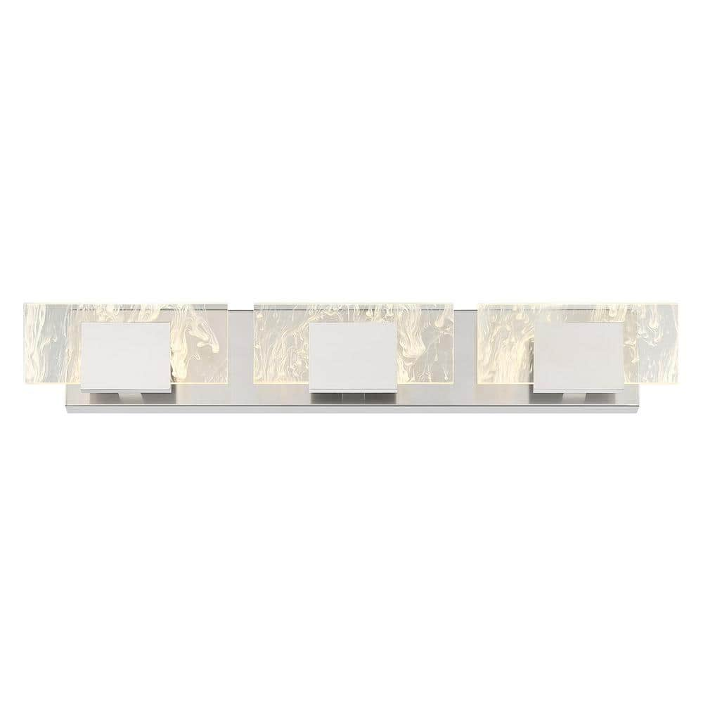 Eurofase Kasha 27.75 in. Chrome/Nickel Integrated LED Vanity Light Bar ...