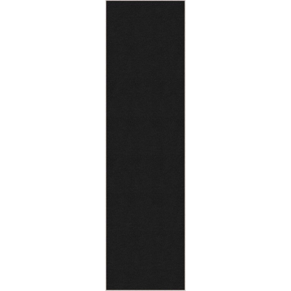 Well Woven Black 2 ft. 7 in. x 9 ft. 6 in. Runner FlatWeave Plain