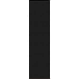 Black 2 ft. 7 in. x 9 ft. 6 in. Runner Flat-Weave Plain Solid Modern Area Rug