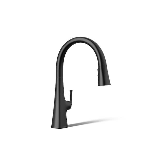 Graze Single-Handle Pull-Down Sprayer Kitchen Faucet with Response Technology in Matte Black