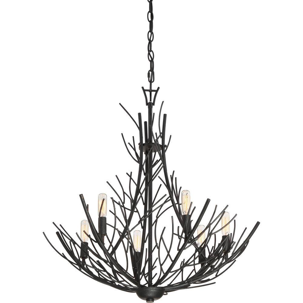Thornhill Marcado Black Mini Candle Chandelier - Nature-Inspired Design