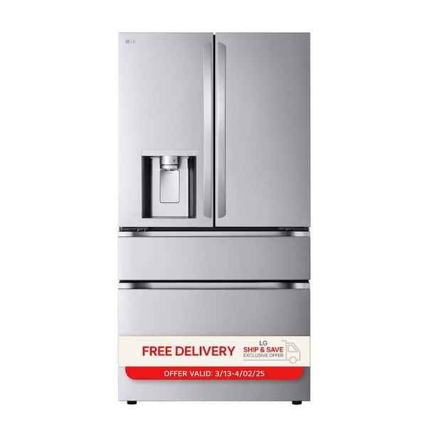 26 cu. ft. SMART Counter Depth MAX French Door Refrigerator with Full Convert Drawer in PrintProof Stainless