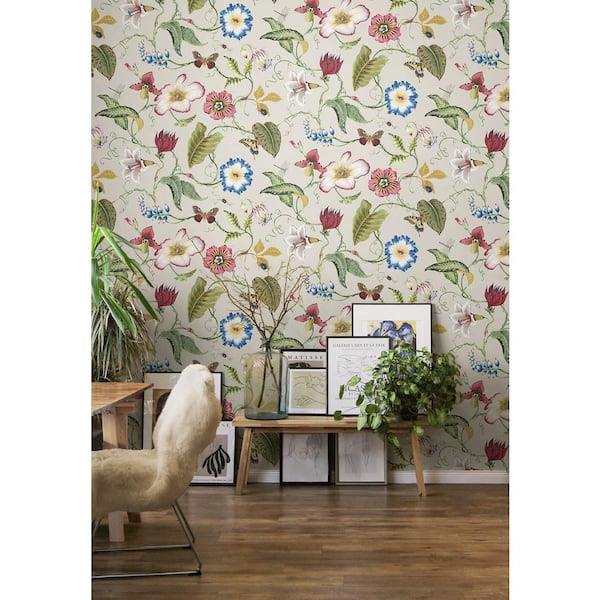 NextWall Raspberry and Chartreuse Summer Garden Floral Vinyl Peel and Stick  Wallpaper Roll (Cover 40.5 sq. ft.) NW43001 - The Home Depot