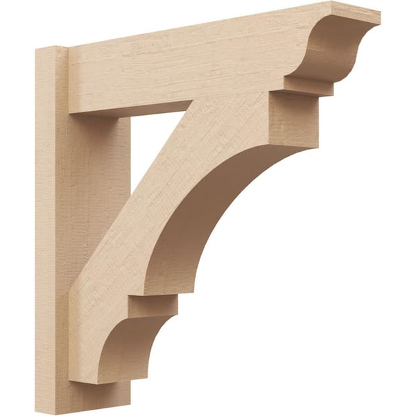 Ekena Millwork 6 in. x 22 in. x 22 in. Balboa Traditional Rough Cedar Woodgrain Timberthane Polyurethane Outlooker, Primed Tan