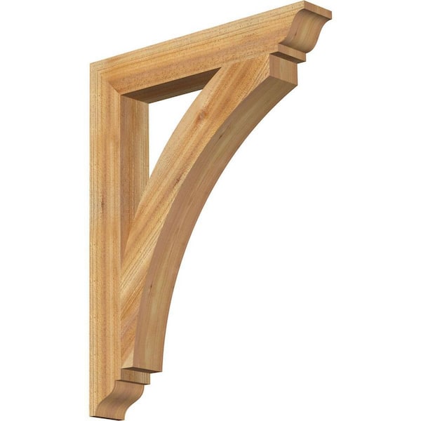 Ekena Millwork 4 in. x 34 in. x 26 in. Western Red Cedar Thorton Traditional Rough Sawn Bracket