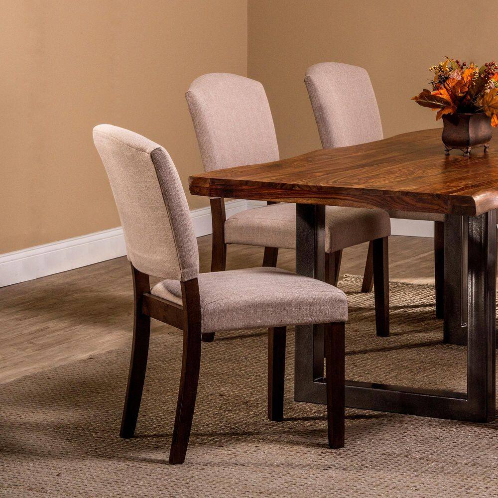 Emerson Oyster Beige Upholstered Parsons Side Chair Set