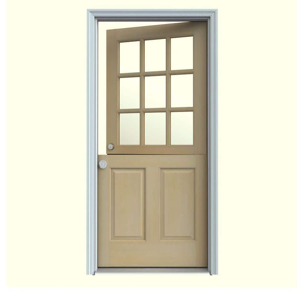 JELD-WEN Nola 32-in x 80-in Steel Oval Lite Right-Hand Inswing Primed  Prehung Single Front Door with Brickmould Insulating Core