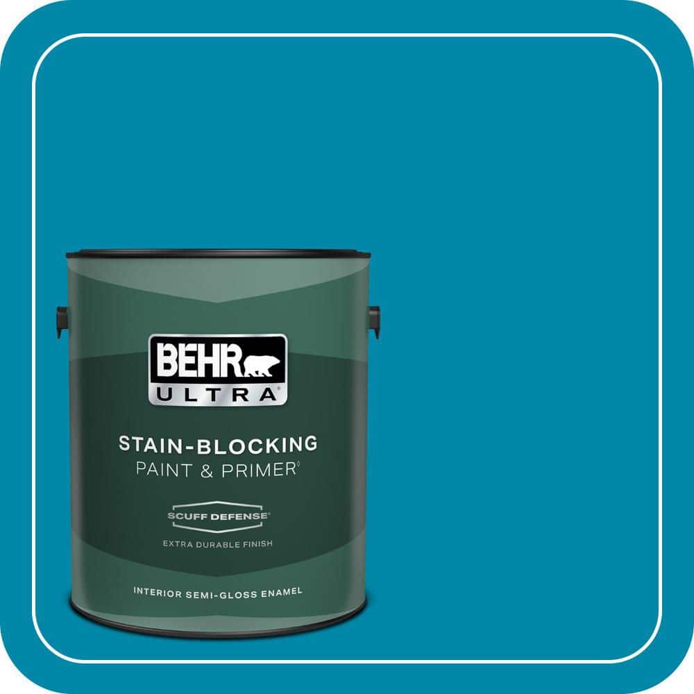 1 gal. #P490-6 Hacienda Blue Extra Durable Semi-Gloss Enamel Interior Paint & Primer price history on PriceWatchPro