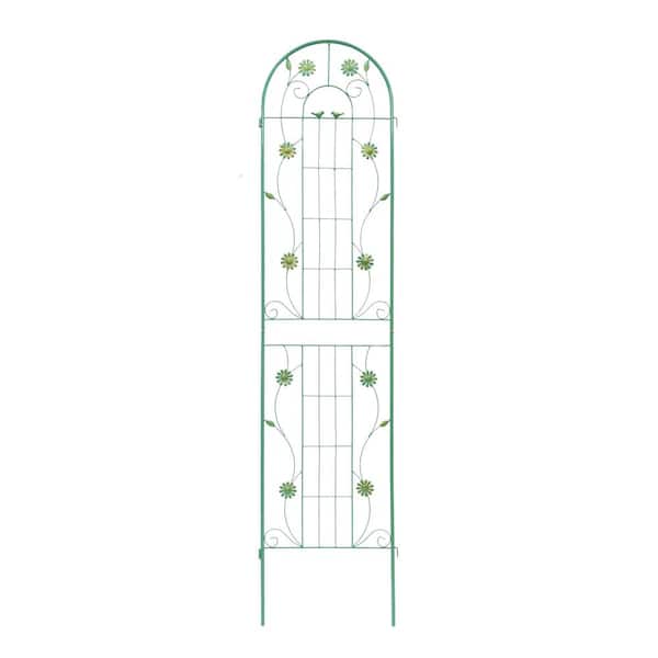 86.7 in. x 19.7 in. Rustproof Trellis for Climbing Plant Outdoor Flower Support Green Finish 4-Pack Metal Garden Trellis