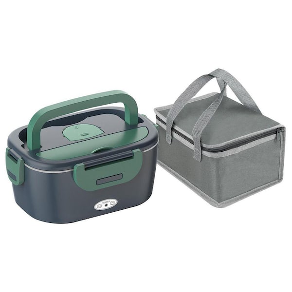 80W Portable Electric Lunch Box with 1.5L Stainless Steel Container,Fork, Spoon & Insulated Bag for Car, Truck, Office