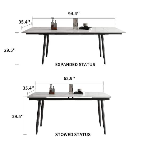 Ebern Designs Devontre White Rectangular Table