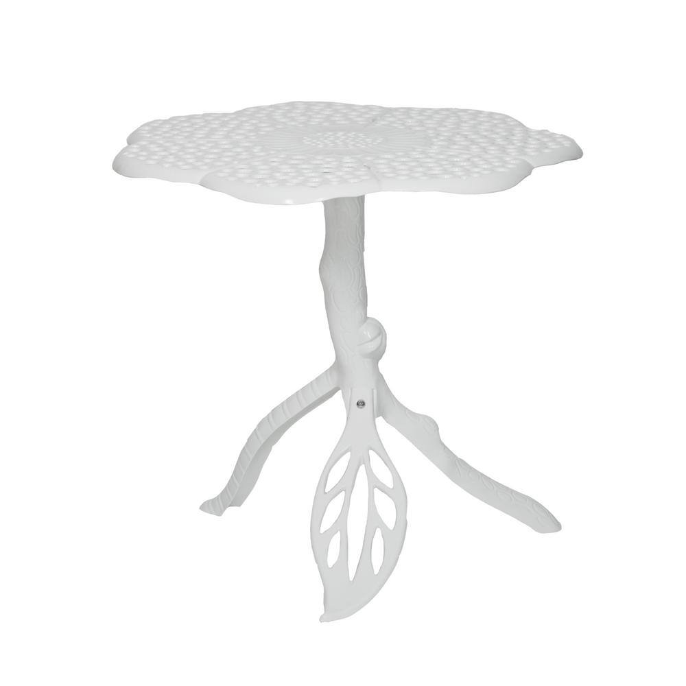 Elegant White Butterfly 4-Person Garden Set in Cast Aluminum