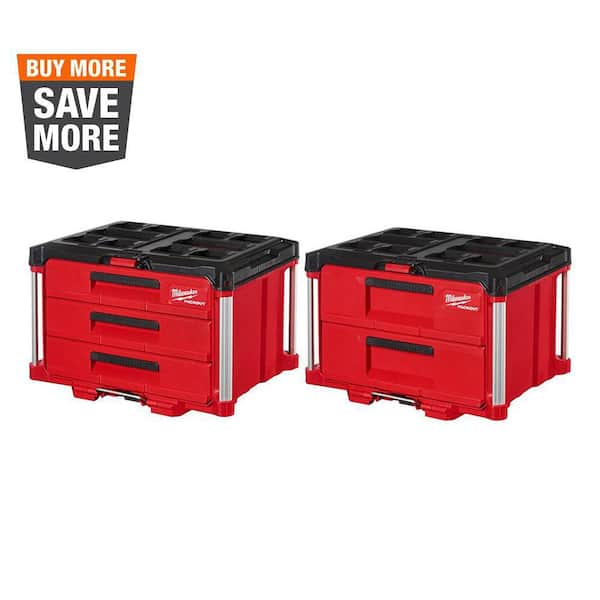 PACKOUT-2-3-DRAWER-BOX - Milwaukee PACKOUT-2-3-DRAWER-BOX - PACKOUT Package  w/ PACKOUT 2-Drawer & 3-Drawer Tool Boxes