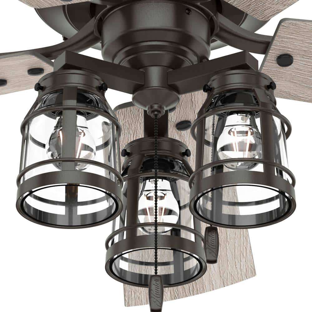 Oakland 52" Noble Bronze and Wood Ceiling Fan with Light Kit