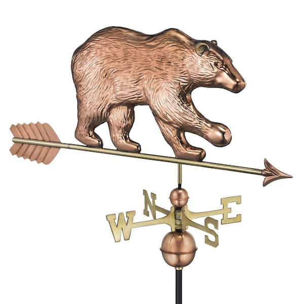 Bear Weathervane with Arrow - Pure Copper