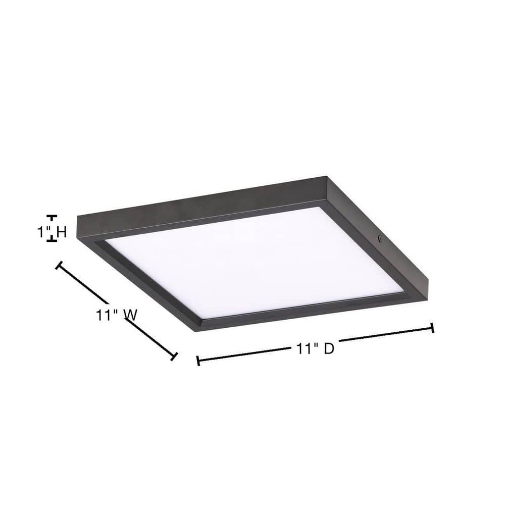 Coal Black Glass LED Indoor/Outdoor Flush Mount Light