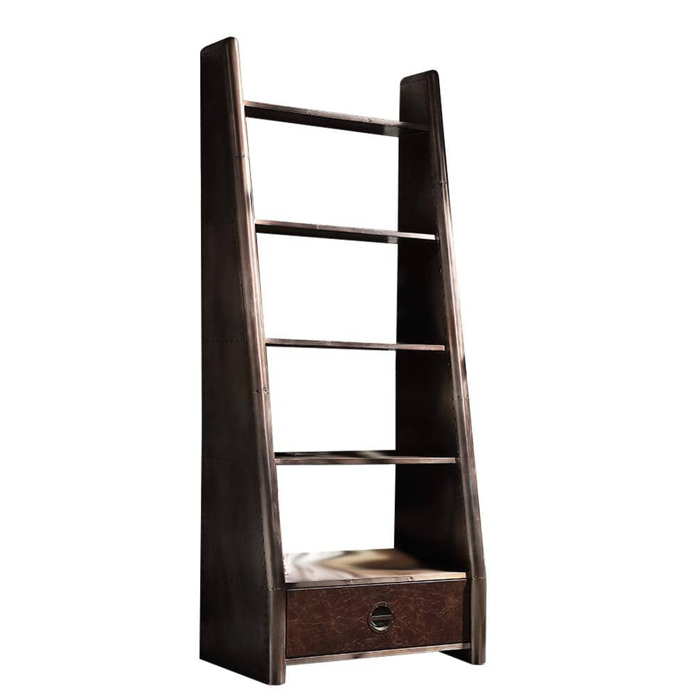 Brancaster 31.5 in. Tall Aluminum Wood 1 -Shelf Accent Bookcase -  Acme Furniture, OF02405