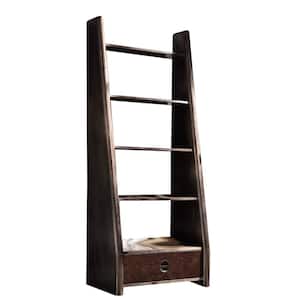Brancaster 31.5 in. Tall Aluminum Wood 1 -Shelf Accent Bookcase
