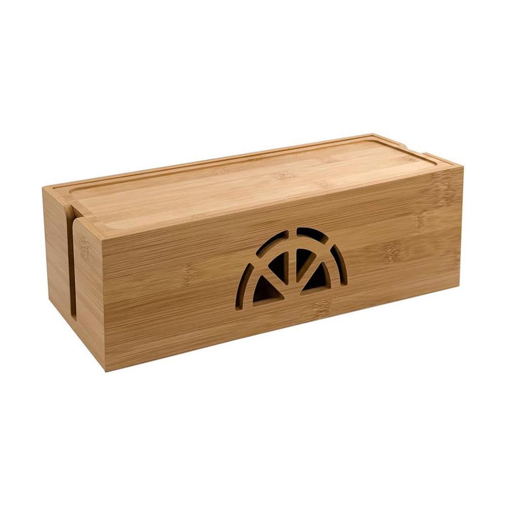 Extra Large Bamboo Cable Management Box Cord Organizer Power Strip Hider Outlet Holder Cords Concealer 1 Piece price history on PriceWatchPro