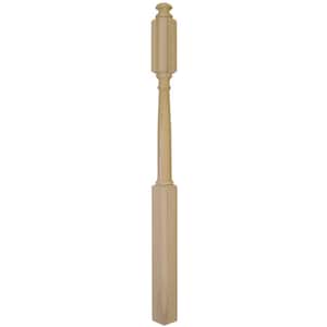 Stair Parts 4945 60 in. x 3 in. Unfinished Poplar Mushroom Top Newel Post for Stair Remodel