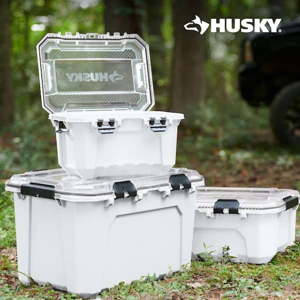 Husky 12 gal. Pro Duty Waterproof White Tote (2-Pack) 271602 - The