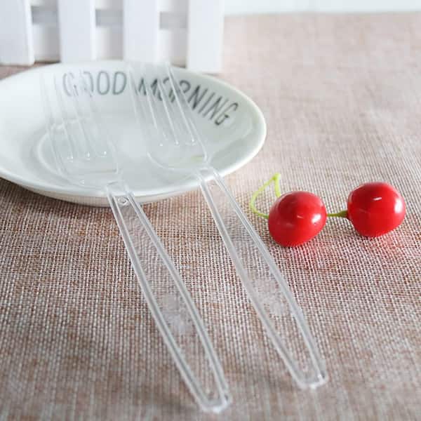 Disposable Plastic Forks and Spoons Set with Heavy Weight for Wedding Party Supplies and Everyday Use (200-Pack)