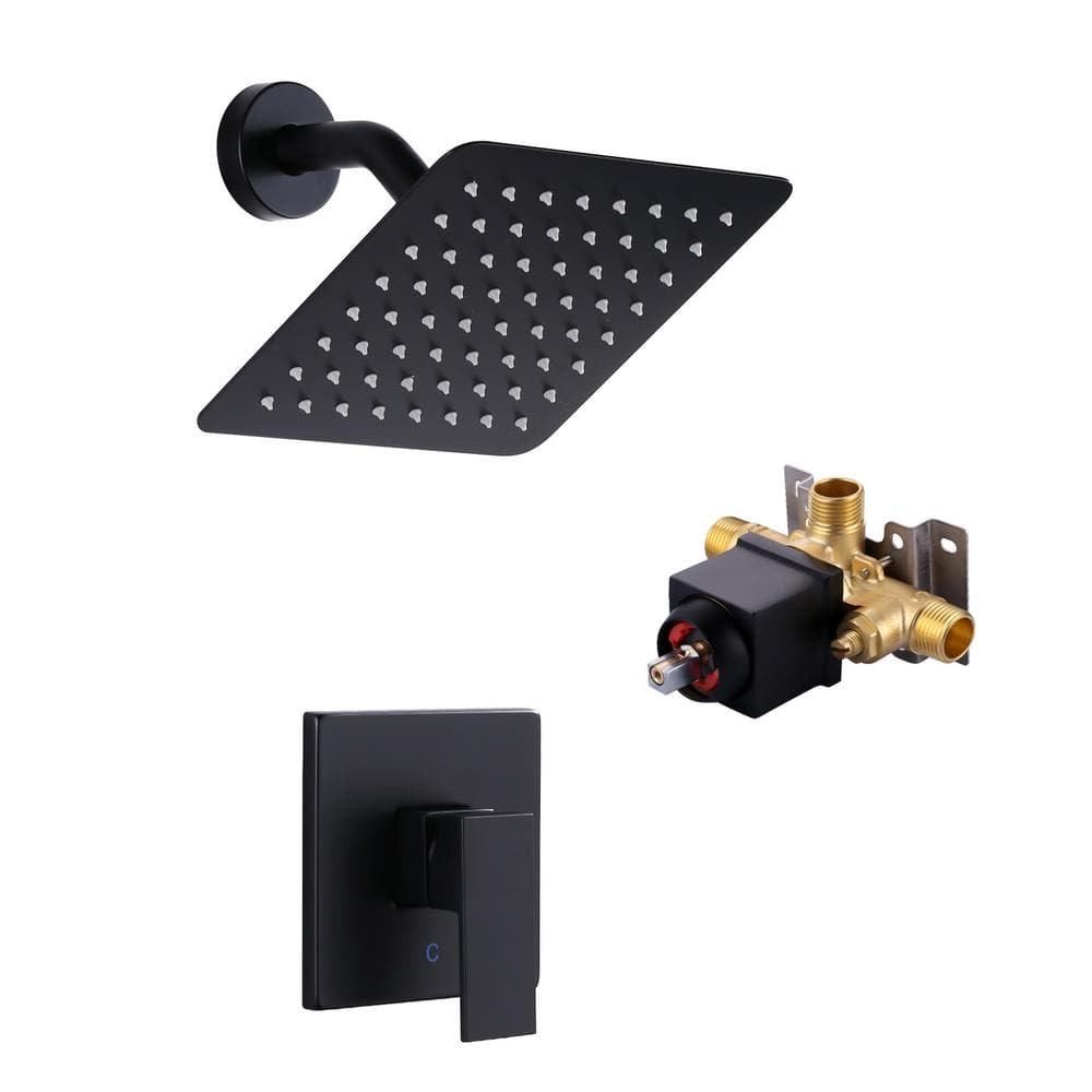 Single Handle 1-Spray Patterns Shower Faucet 1.8 GPM with Adjustable Heads Pressure Balance in. Matte Black price history on PriceWatchPro