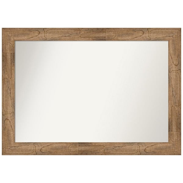 Amanti Art Owl Brown 41.5 in. W x 29.5 in. H Rectangle Non-Beveled Wood Framed Wall Mirror in Brown