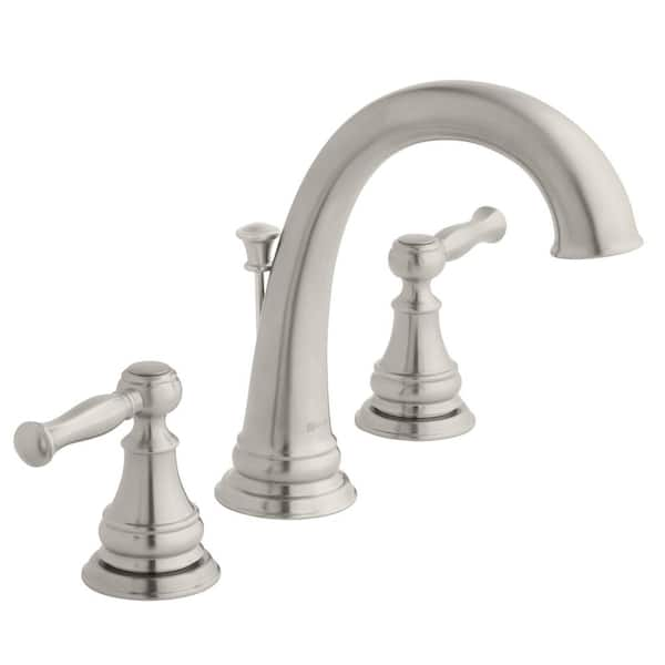 Glacier Bay Fairway 8 in. Widespread Double-Handle High-Arc Bathroom Faucet in Brushed Nickel