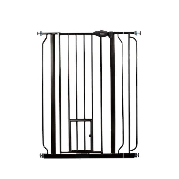 Carlson Pet Products Carlson Extra Tall Walk-Through Pet Gate with Small Pet Door, Black
