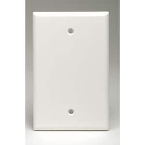 1-Gang No Device Blank Wallplate, Midway Size, Thermoset, Box Mount, White