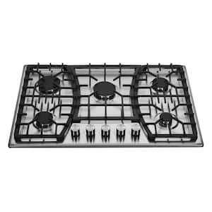 30 in. 5-Burners Recessed Gas Cooktop in Stainless Steel with 304-Stainless, NG LPG Convertible