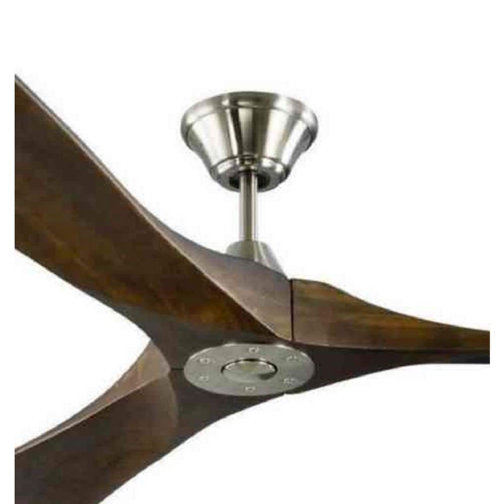 88-Inch Brushed Steel Ceiling Fan with Dark Walnut Blades and Remote