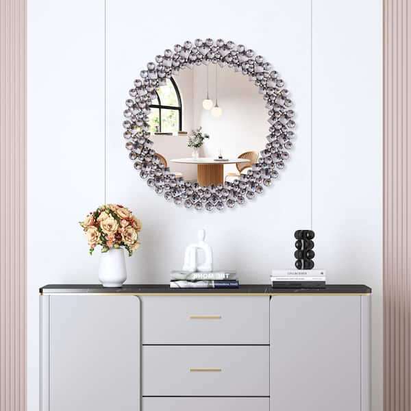 THKSHOUZ 17.7 in. W x 17.7 in. H Round Mirrors for Wall Decor