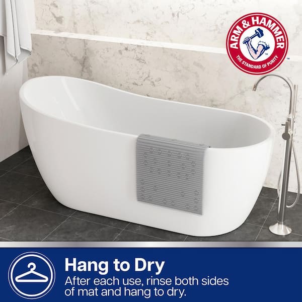 ARM & HAMMER Performance Foam Vinyl 21 x 21 Shower Tub Mat in Grey