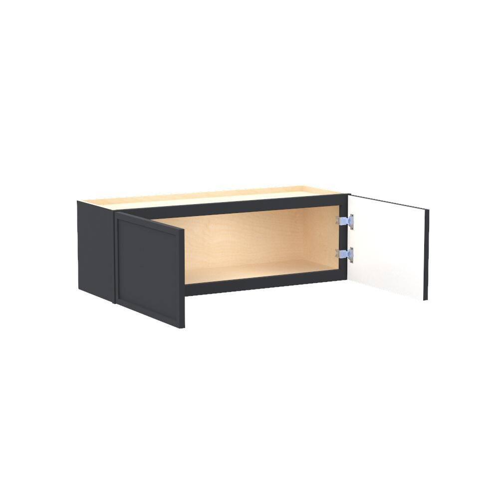 Franklin 33 in. W x 12 in. D x 12 in. H Assembled Plywood Wall Bridge Kitchen Cabinet in Valiant Onyx with Soft Close