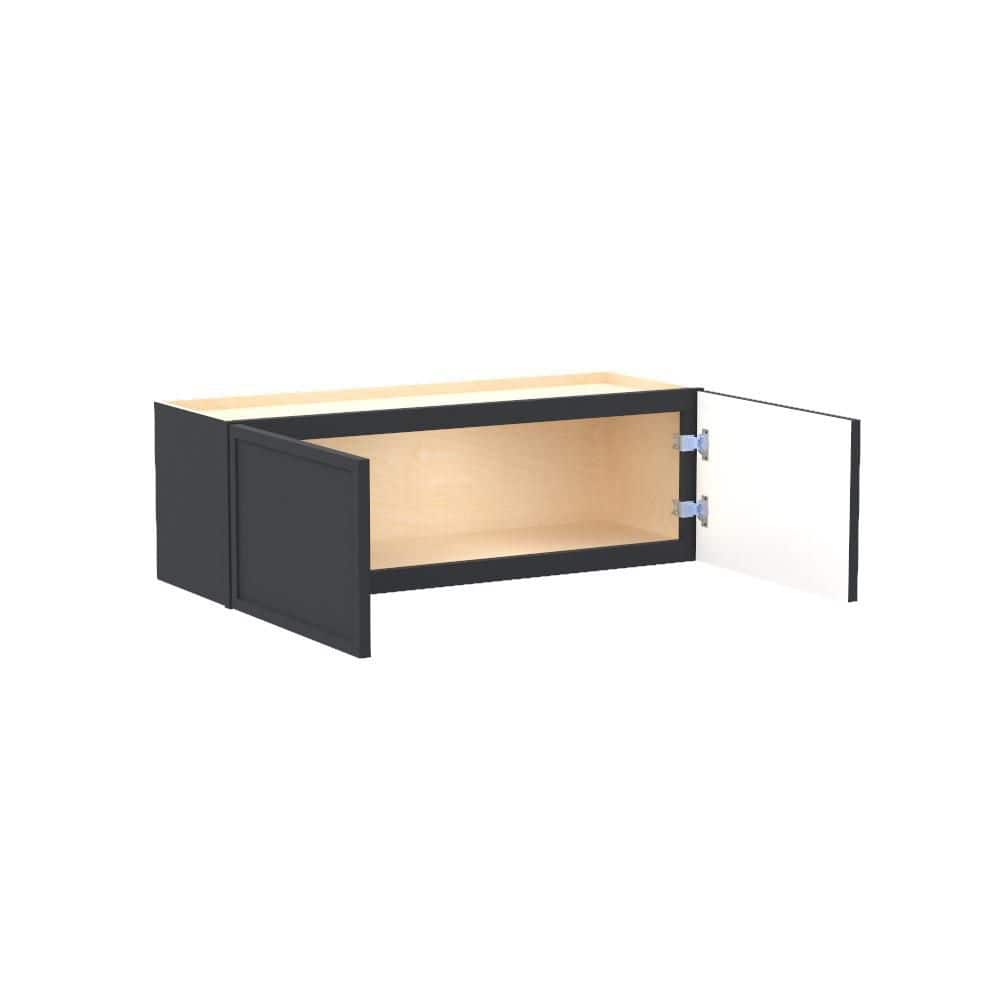 Franklin 36 in. W x 12 in. D x 12 in. H Assembled Plywood Wall Bridge Kitchen Cabinet in Valiant Onyx with Soft Close