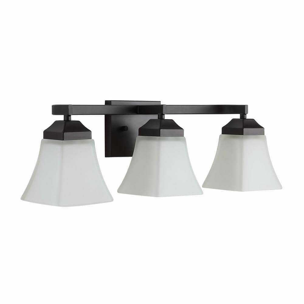 Staunton 24" Oil-Rubbed Bronze 3-Light Vanity with Clear Glass Shades