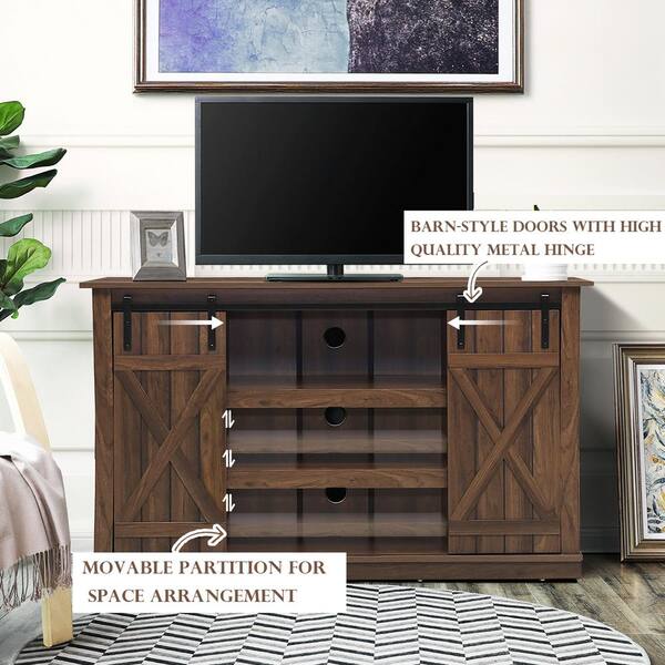 Costway 47 in. Deep Taupe TV Stand Fits TV's up to 55 in. with