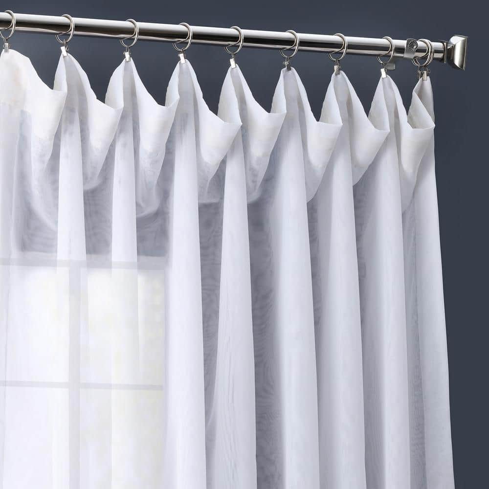 White Sheer Double Layered Polyester Window Panel