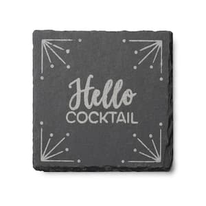 Slate Silver Coasters Square 4 x 4 in. (Set of 4)