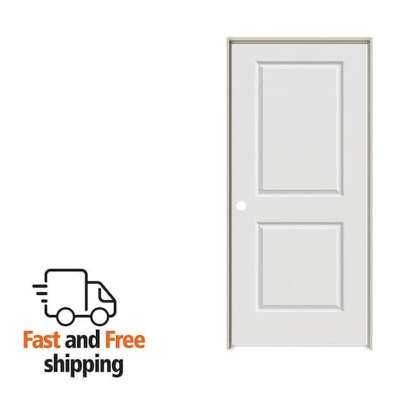 34 in. x 80 in. Smooth Carrara Right-Hand Solid Core Primed Molded Composite Single Prehung Interior Door