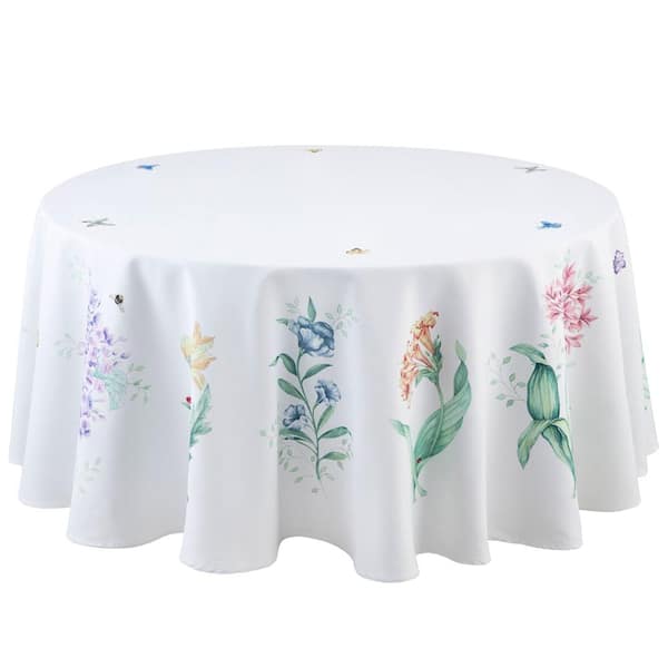 Lenox Butterfly Meadow Garden Tablecloth, Multicolor - 70"W x 70"L Round