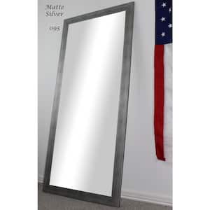 Oversized Matte Silver Composite Modern Mirror (64 in. H X 26 in. W)