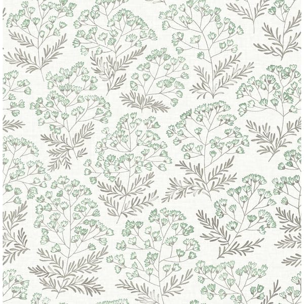 A-Street Prints Floret Green Flora Green Wallpaper Sample