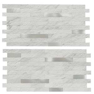 Marble White 11.6 in. x 5.9 in. x 0.12 in. Vinyl and Composite Peel and Stick Backsplash (20-Tile/9.46 sq. ft. /Case)