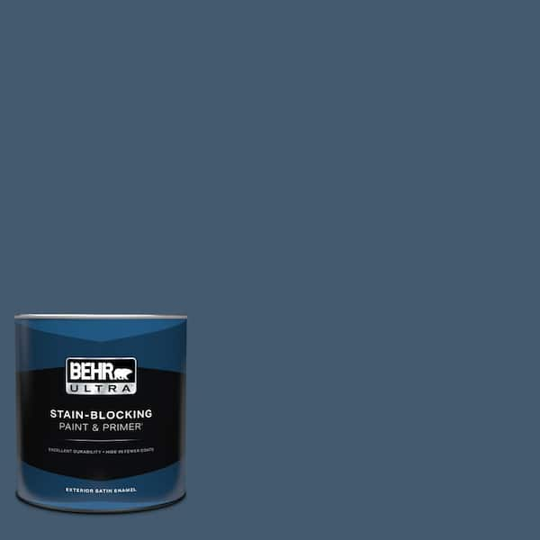 BEHR ULTRA 1 qt. #S500-7 Infinite Deep Sea Satin Enamel Exterior Paint & Primer