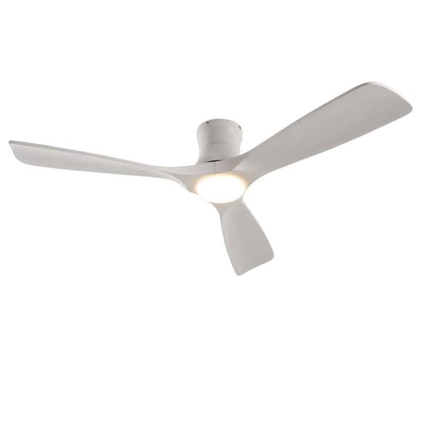 52 in. Indoor White Ceiling Fan with LED Light and Remote Modern Ceiling Fan with Reversible DC Motor Color Changing